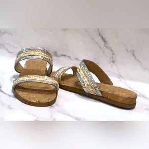 Silver and Gold Flat Sandal